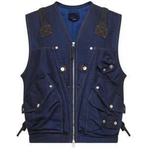 Stone Island, Heren, Jassen, Blauw, Maat: L Katoen,