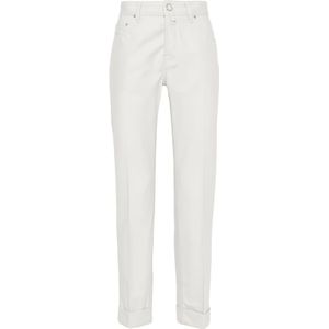 Jacob Cohën, Heren, Broeken, Wit, Maat: W34 Wol,
