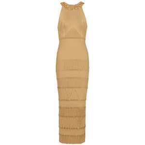 Balmain - Gebreide Midi-jurk - Bruin - Dames