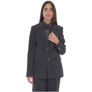 Guess, Dames, Jassen, Grijs, Maat: L Leer,