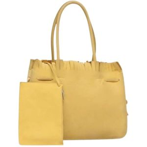 Salvatore Ferragamo Pre-owned, Dames, Pre-owned, Geel, Maat: ONE Size Suède,