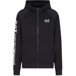 Emporio Armani Ea7, Heren, Sweatshirts & Hoodies, Zwart, Maat: 2XL Katoen,