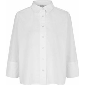 Masai, Dames, Blouses & Shirts, Wit, Maat: S Katoen,