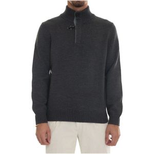 Fay, Heren, Truien, Grijs, Maat: 4XL Wol,