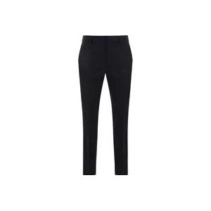 Versace Zwarte wollen twill broek met meerdere zakken , Black , Heren , Maat: L