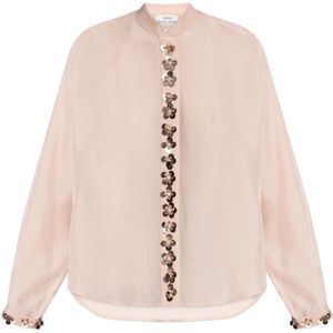 Forte Forte, Dames, Blouses & Shirts, Roze, Maat: S Zijde,