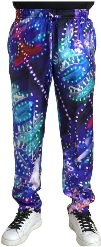 Abstracte Print Zijden Broek Pan74851