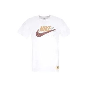 Nike Witte Sportshirt Korte Mouwen T-shirt , White , Heren , Maat: L