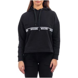 Moschino, Dames, Sweatshirts & Hoodies, Zwart, Maat: S Katoen,