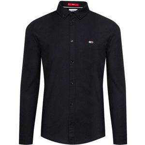 Tommy Jeans, Heren, Overhemden, Zwart, Maat: S Katoen,
