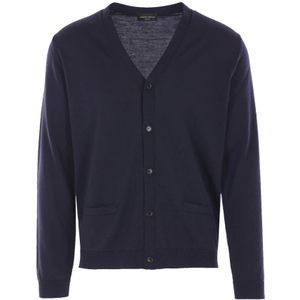 Roberto Collina, Heren, Truien, Blauw, Maat: XL Wol,