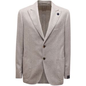 Lardini, Heren, Jassen, Grijs, Maat: XL Zijde,