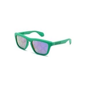 Gucci Groene zonnebril met originele accessoires , Green , Heren , Maat: 55 MM