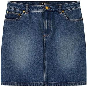 A.p.c., Dames, Rokken, Blauw, Maat: XS Denim,