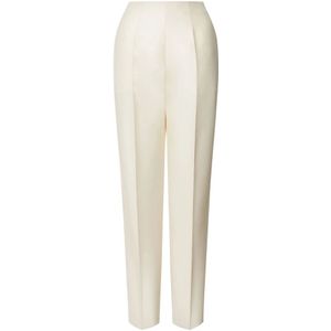 Alberta Ferretti, Dames, Broeken, Wit, Maat: XS Leer,