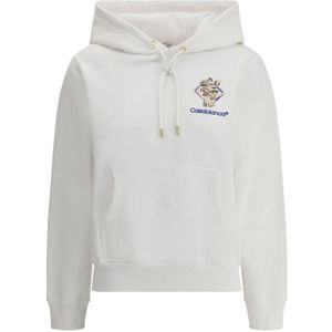 Casablanca - Logo Hoodie - Wit - Katoen - Verstelbare Capuchon