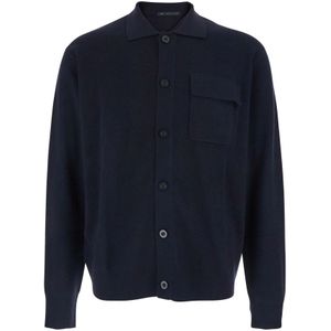 Low Brand, Heren, Truien, Blauw, Maat: M Wol,