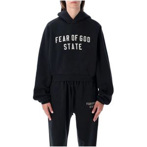 Fear Of God, Dames, Sweatshirts & Hoodies, Zwart, Maat: L Katoen,