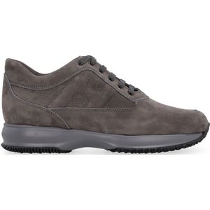 Hogan Suede Interactieve Sneakers , Gray , Heren , Maat: 44 EU