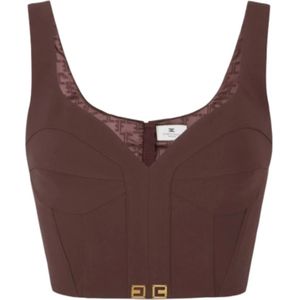 Elisabetta Franchi, Dames, Tops, Rood, Maat: 2XL