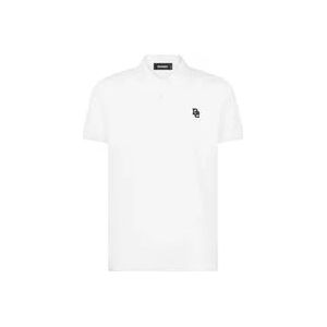 Dsquared2 Wit Poloshirt met Geborduurd Logo , White , Heren , Maat: S