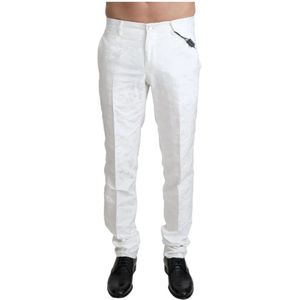 Dolce & Gabbana, Heren, Broeken, Wit, Maat: XS Brokaat,