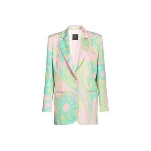 Pinko Blazer met Multicolor Splash Print , Multicolor , Dames , Maat: 2XS