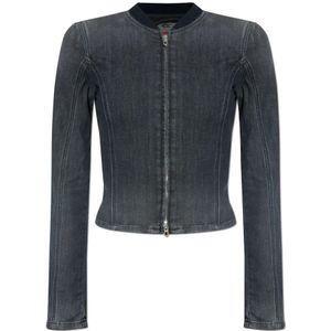 Diesel, Dames, Jassen, Grijs, Maat: L Denim,