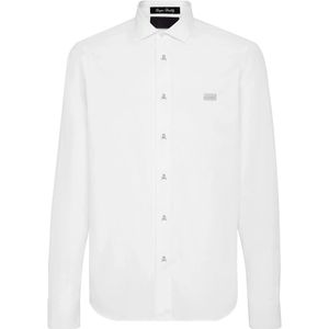 Philipp Plein, Heren, Overhemden, Wit, Maat: S Katoen,