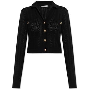 Alessandra Rich, Dames, Truien, Zwart, Maat: 2XS Katoen,