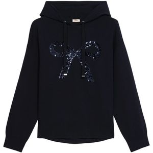 Oltre, Dames, Sweatshirts & Hoodies, Blauw, Maat: L Zijde,