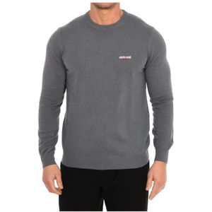 Roberto Cavalli, Heren, Truien, Grijs, Maat: XL Viscose,