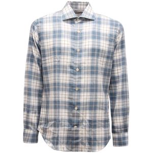 Eleventy, Heren, Overhemden, Blauw, Maat: XL Katoen,