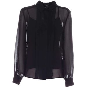 Dkny, Dames, Blouses & Shirts, Zwart, Maat: M Poliester,