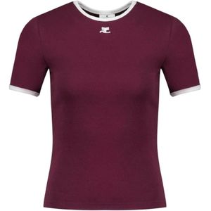 Courrèges, Dames, Tops, Rood, Maat: XS Katoen,