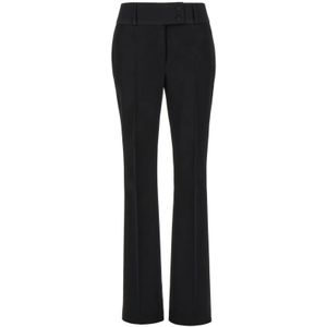Ferragamo, Dames, Broeken, Zwart, Maat: S Wol,