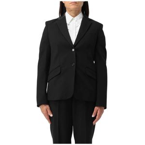 Karl Lagerfeld, Dames, Jassen, Zwart, Maat: S Wol,