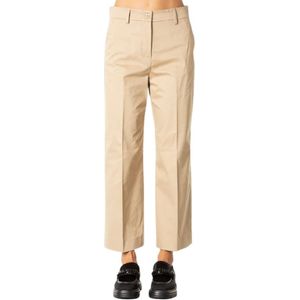 Weekend Max Mara, Dames, Broeken, Beige, Maat: M Katoen,