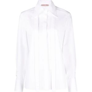 Valentino, Dames, Blouses & Shirts, Wit, Maat: S Katoen,