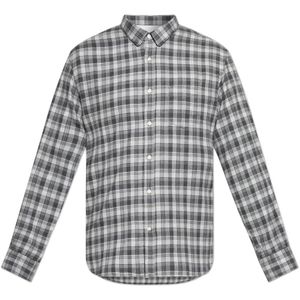 Officine Générale, Heren, Overhemden, Grijs, Maat: S Katoen,