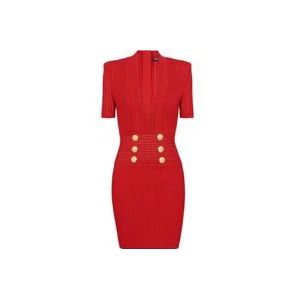 Balmain Gebreide jurk , Red , Dames , Maat: L