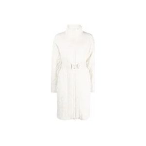 Twinset Gewatteerd jack met ovale riem , White , Dames , Maat: M