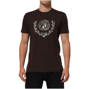 Dolce & Gabbana, Heren, Tops, Bruin, Maat: XS Katoen,