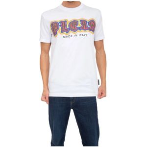 Philipp Plein, Heren, Tops, Wit, Maat: S Katoen,