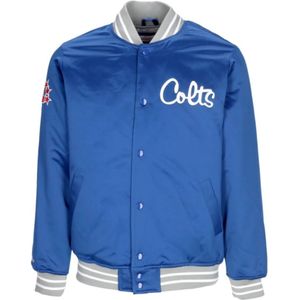 Mitchell & Ness, Heren, Jassen, Blauw, Maat: M Satijn,