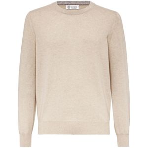 Brunello Cucinelli, Heren, Truien, Beige, Maat: 2XL Kasjmier,