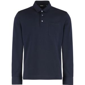 Zegna, Heren, Tops, Blauw, Maat: M Katoen,