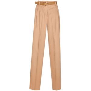 Max Mara, Dames, Broeken, Bruin, Maat: M Wol,