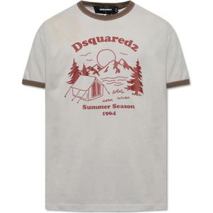 Dsquared2, Heren, Tops, Grijs, Maat: 2XL Katoen,