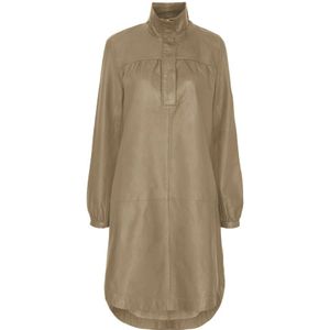 Notyz, Dames, Jurken, Beige, Maat: S Leer,